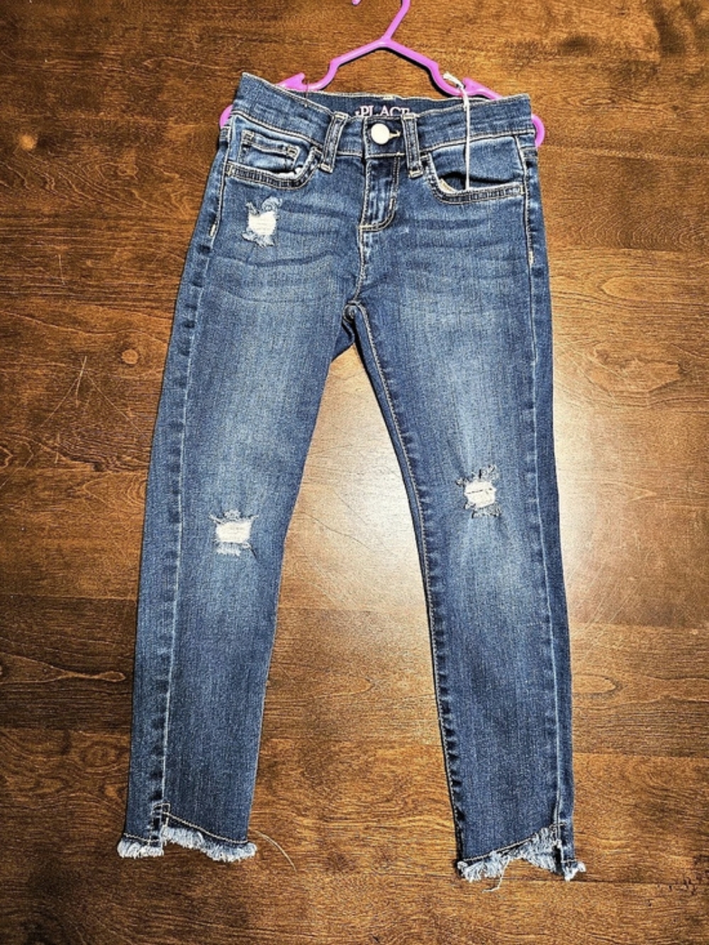 Children's Place Super Skinny Distressed Blue Jeans Size 6 & Adjustable